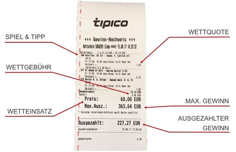 Tipico Wettschein .